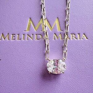 New Melinda Maria Baby Hello Gorgeous Necklace Samantha chain White Diamondettes